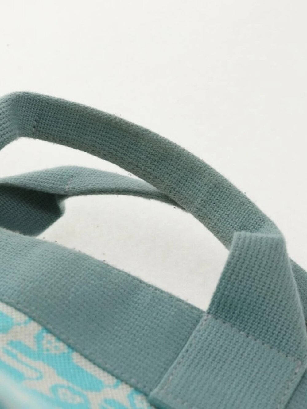 HERMES Animo Pixel GM Hand Bag Canvas Light Blue Silver Auth 158904V - Picture 8 of 15